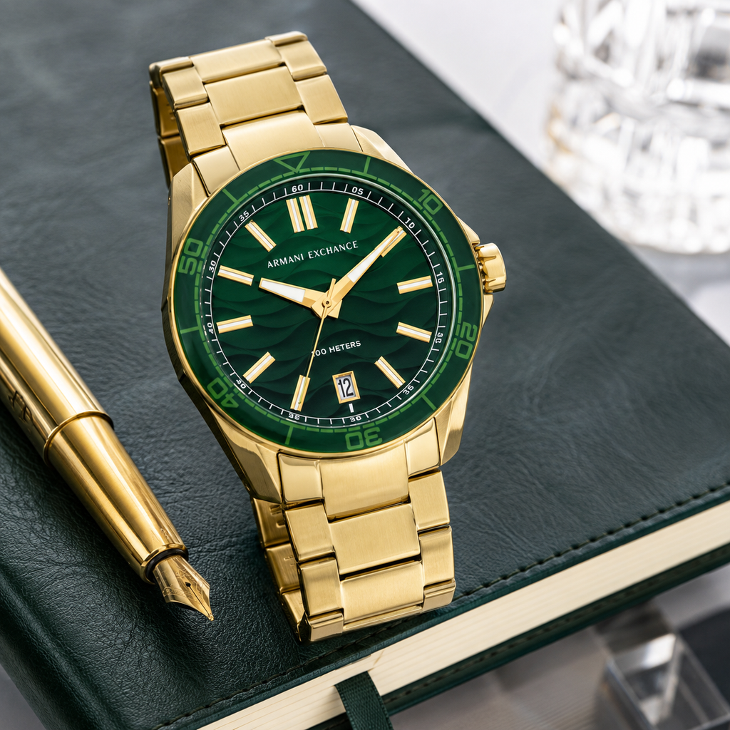 Armani Exchange AX1956 men's watch – desk lifestyle view