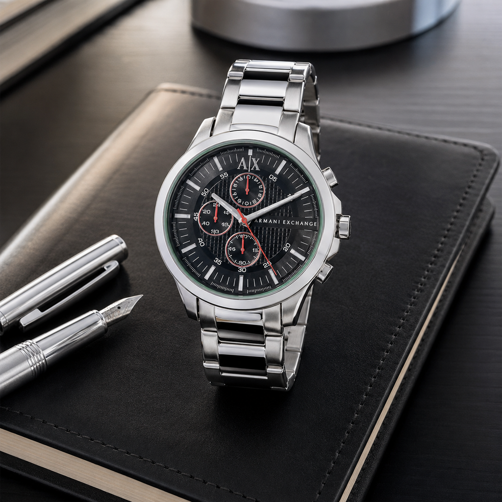 Armani Exchange AX2121 men's watch – desk lifestyle view