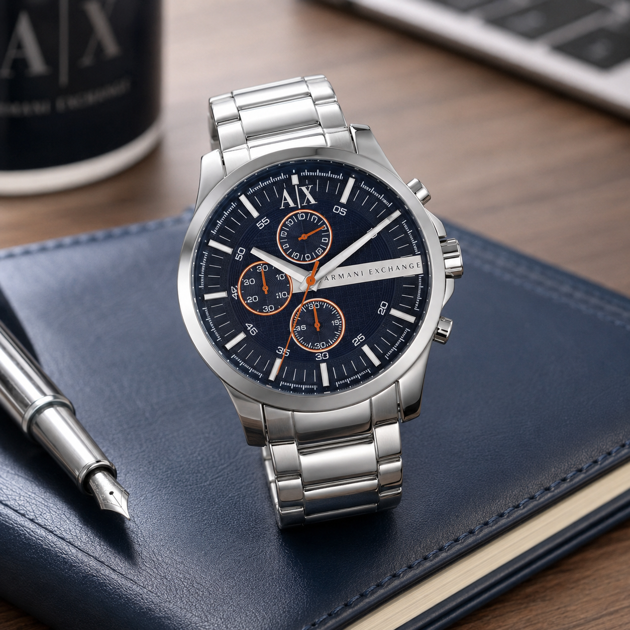 Armani Exchange AX2122 men's watch – desk lifestyle view