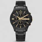 Armani Exchange AX2133 black and gold-tone chronograph front packshot