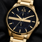 Armani Exchange AX2135 black dial macro detail