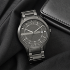 Armani Exchange AX2150 gunmetal watch lifestyle view