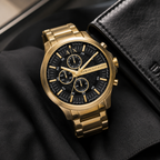 Armani Exchange AX2163 gold-tone chronograph lifestyle view