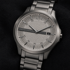 Armani Exchange AX2194 men's gunmetal watch dial macro