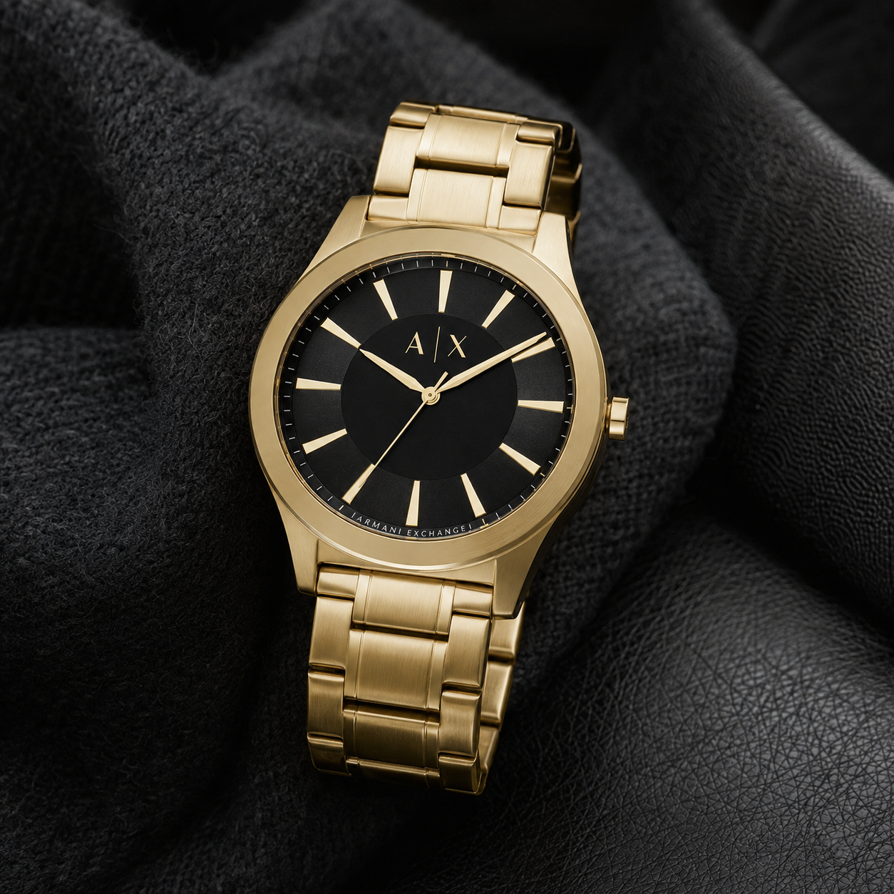Armani Exchange AX2328 men's gold-tone watch lifestyle view