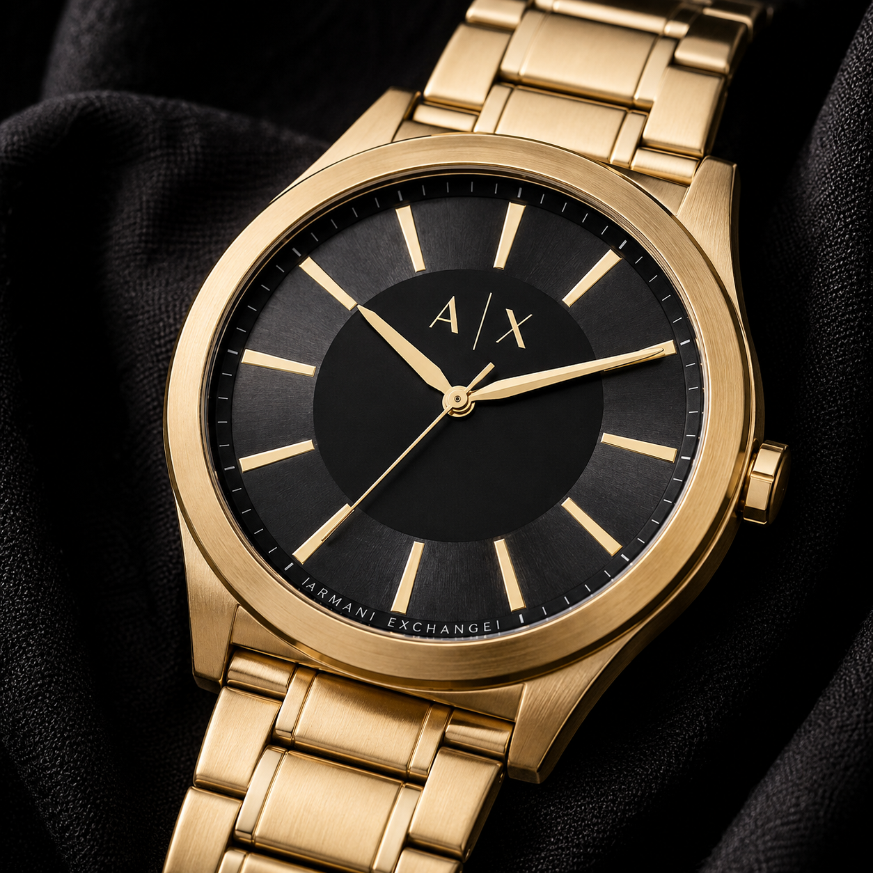 Armani Exchange AX2328 men's black dial macro