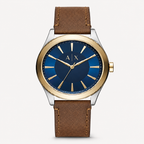 Armani Exchange AX2334 men's brown leather watch front packshot