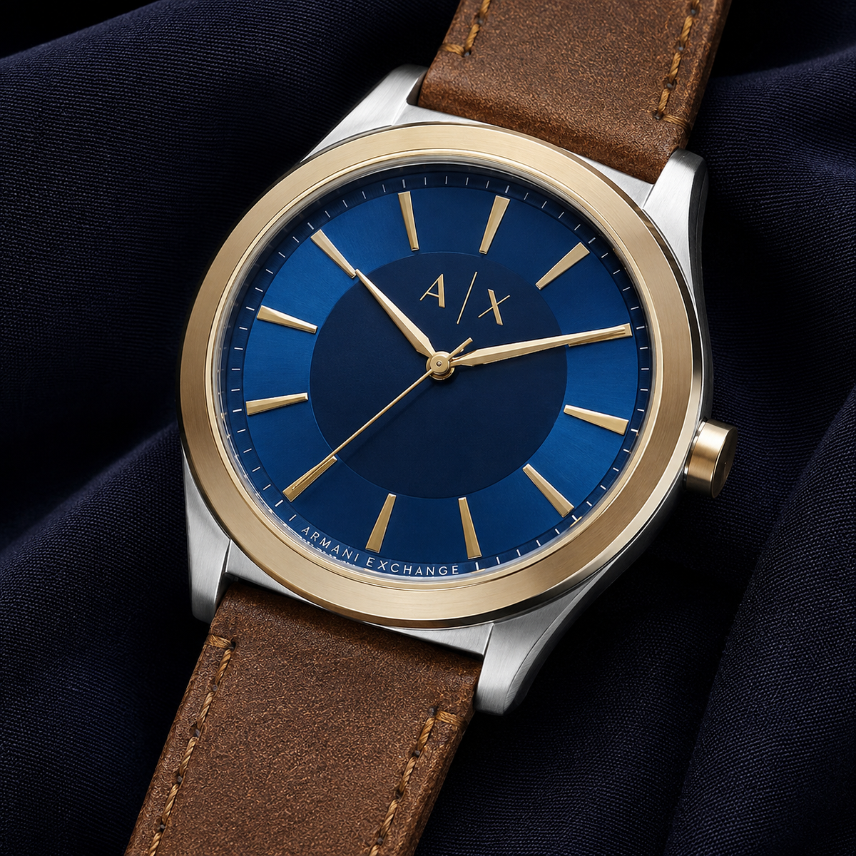 Armani Exchange AX2334 men's blue dial macro