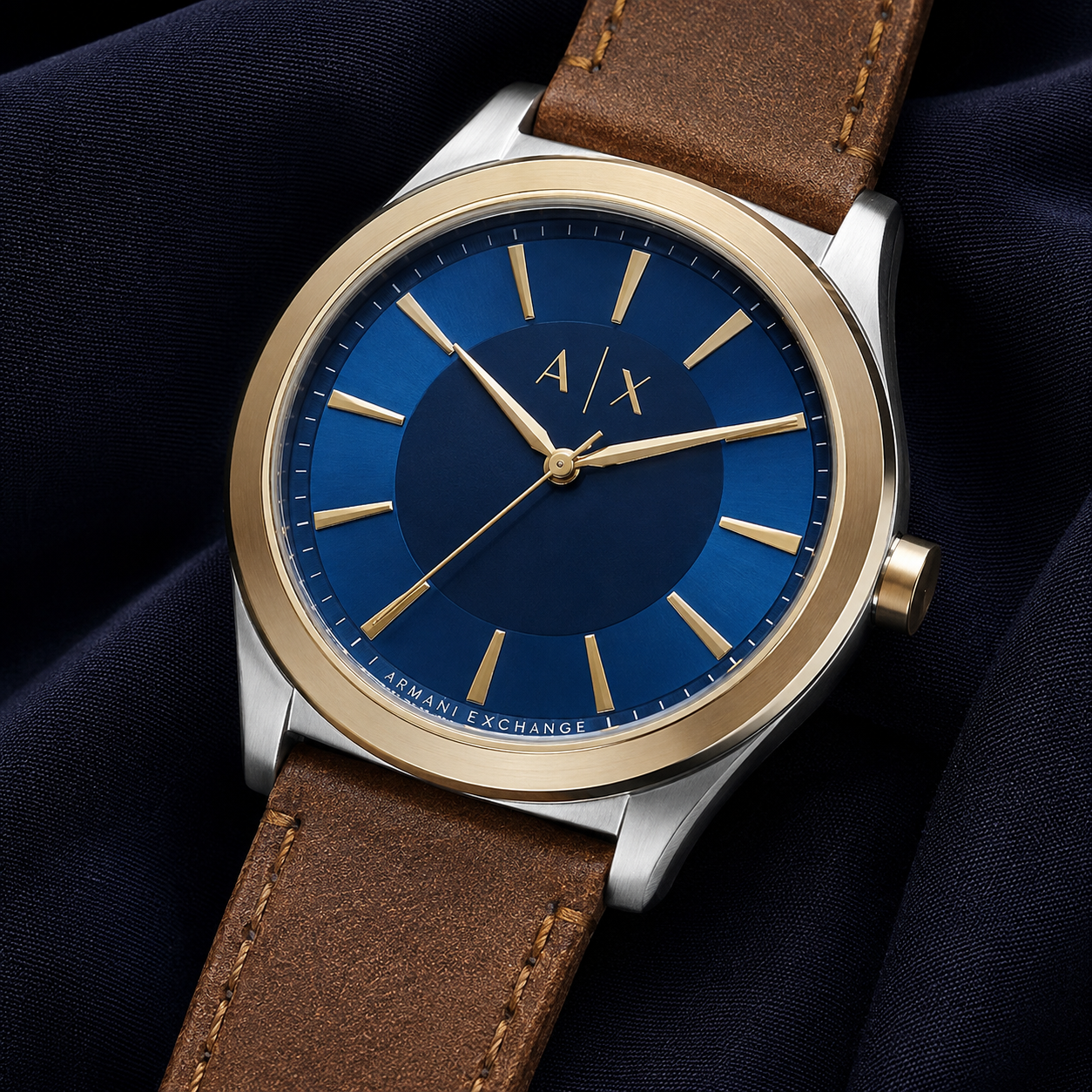 Armani Exchange AX2334 men's blue dial macro