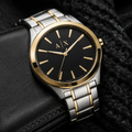 Armani Exchange AX2336 men's two-tone black watch lifestyle view