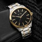Armani Exchange AX2336 men's two-tone black watch lifestyle view