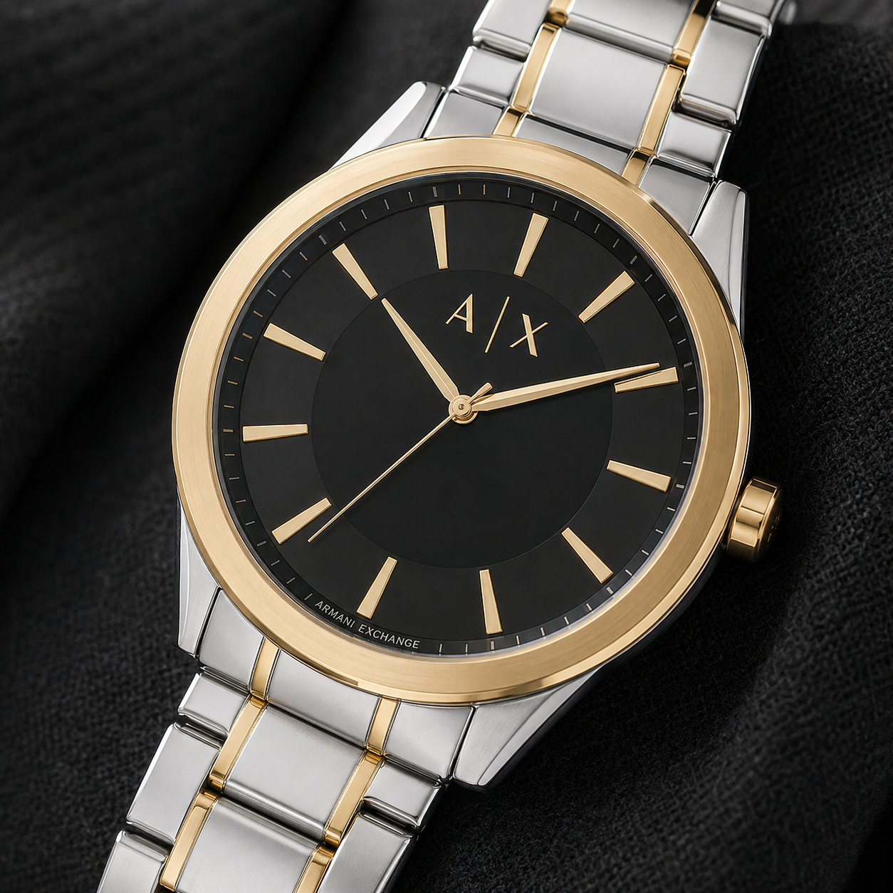 Armani Exchange AX2336 men's black dial macro