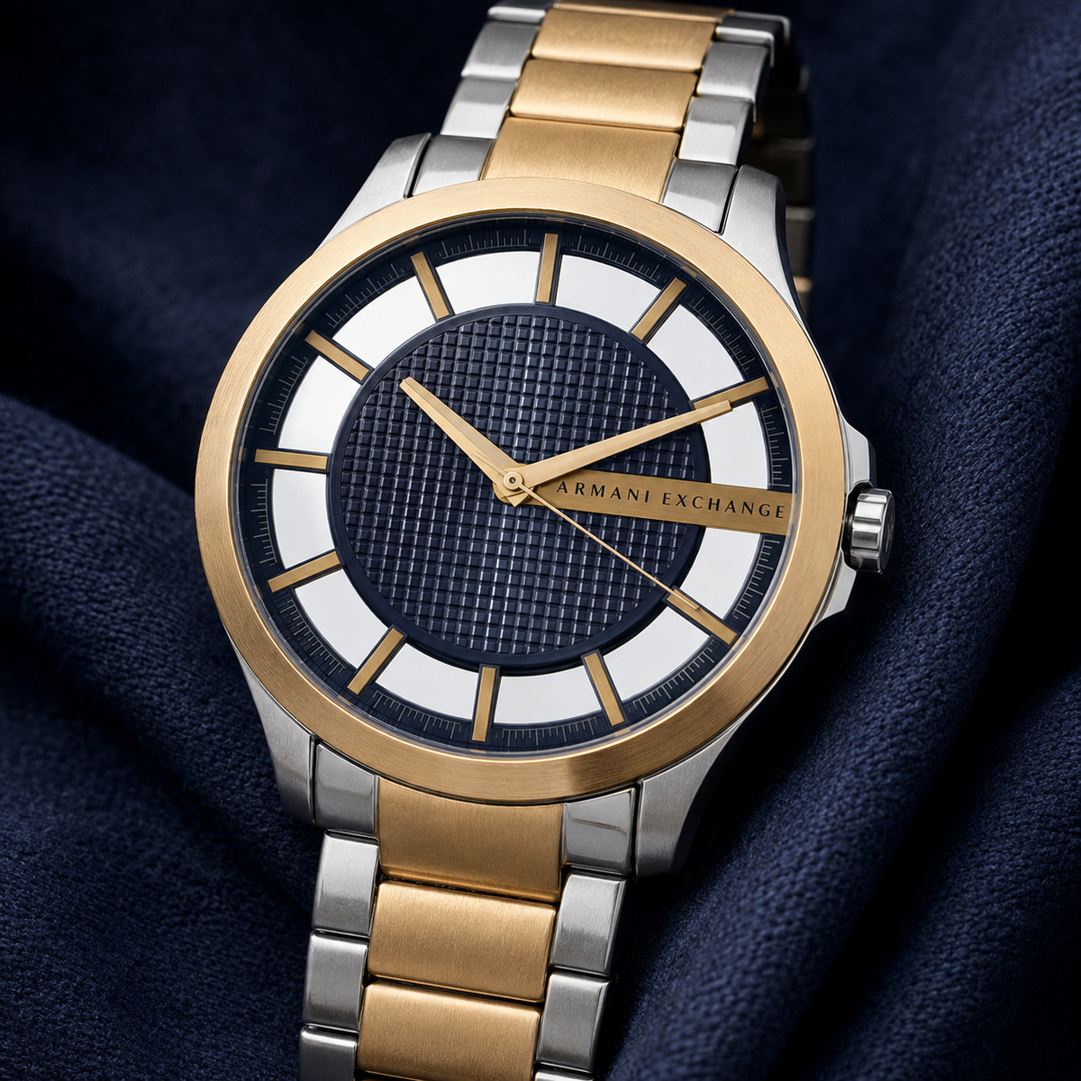 Armani Exchange AX2403 men's blue grid dial macro