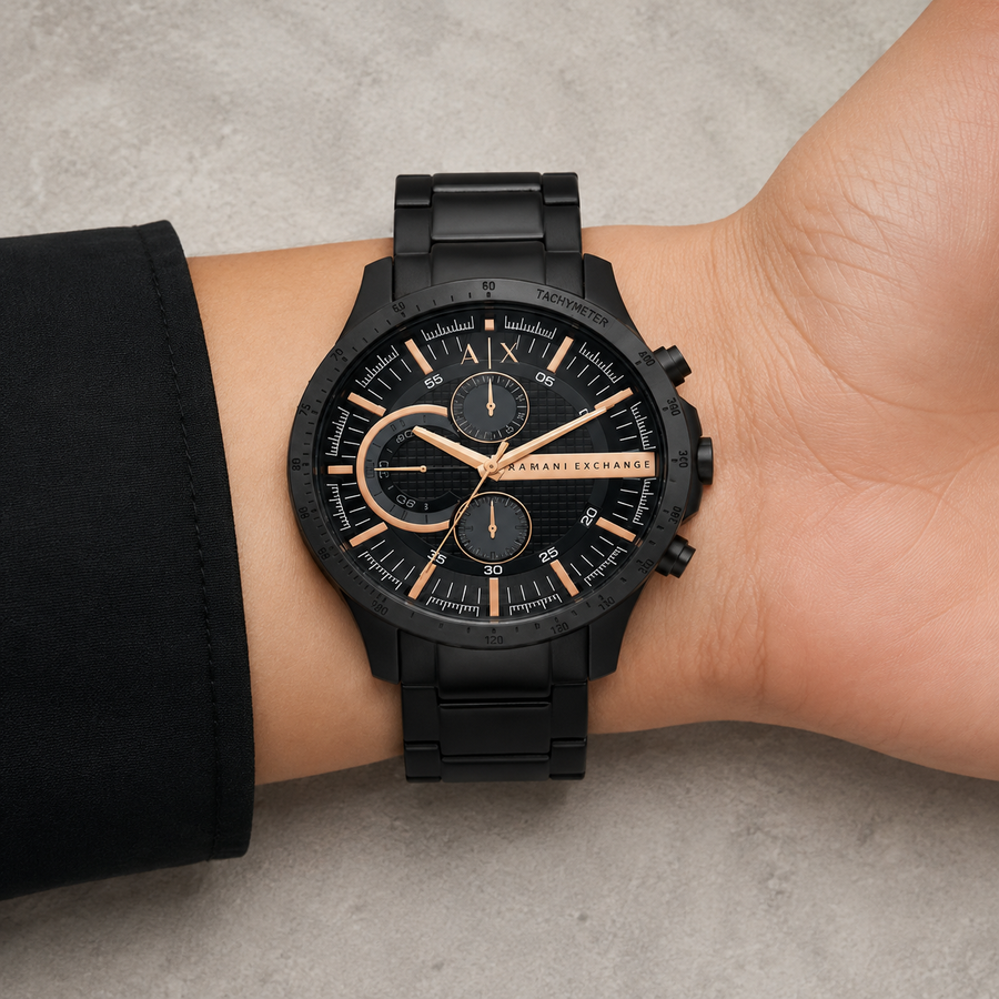 Armani Exchange AX2429 men's chronograph on inner wrist
