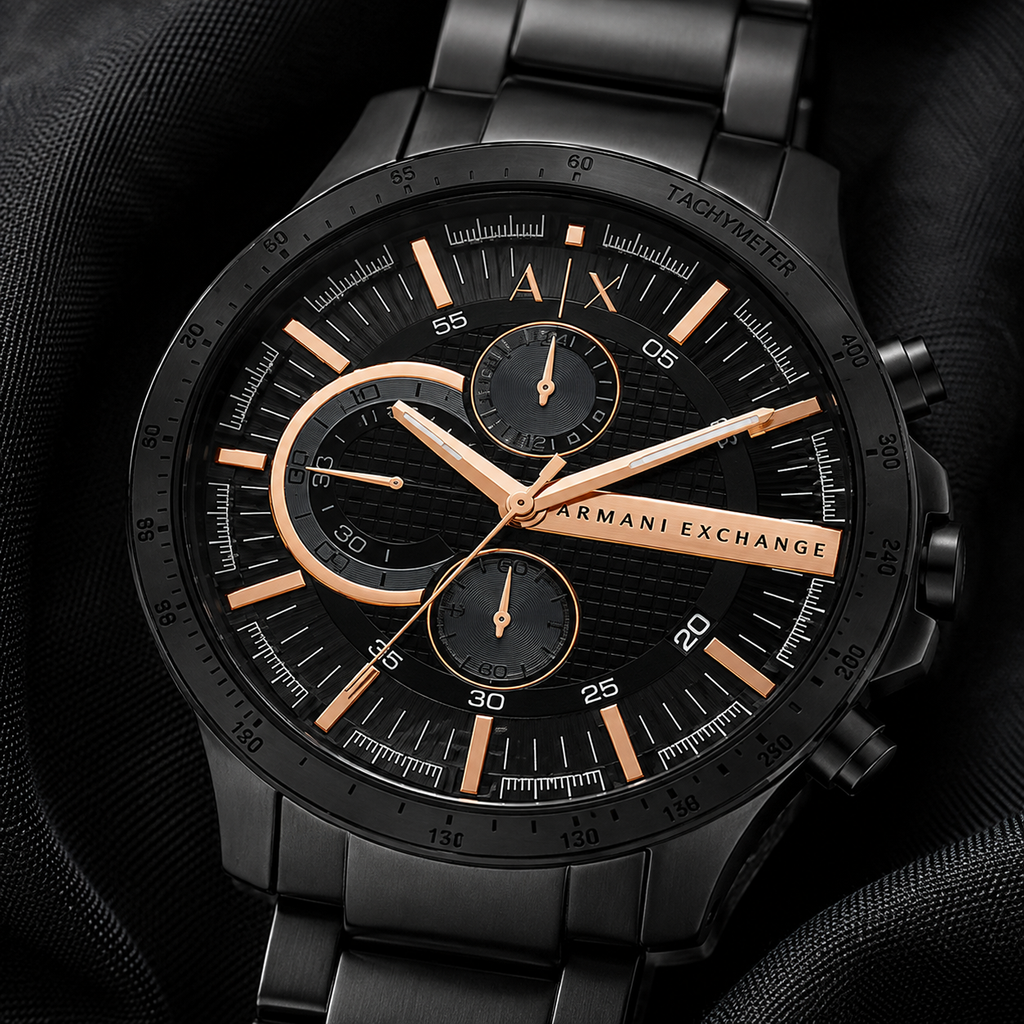 Armani Exchange AX2429 chronograph dial macro detail