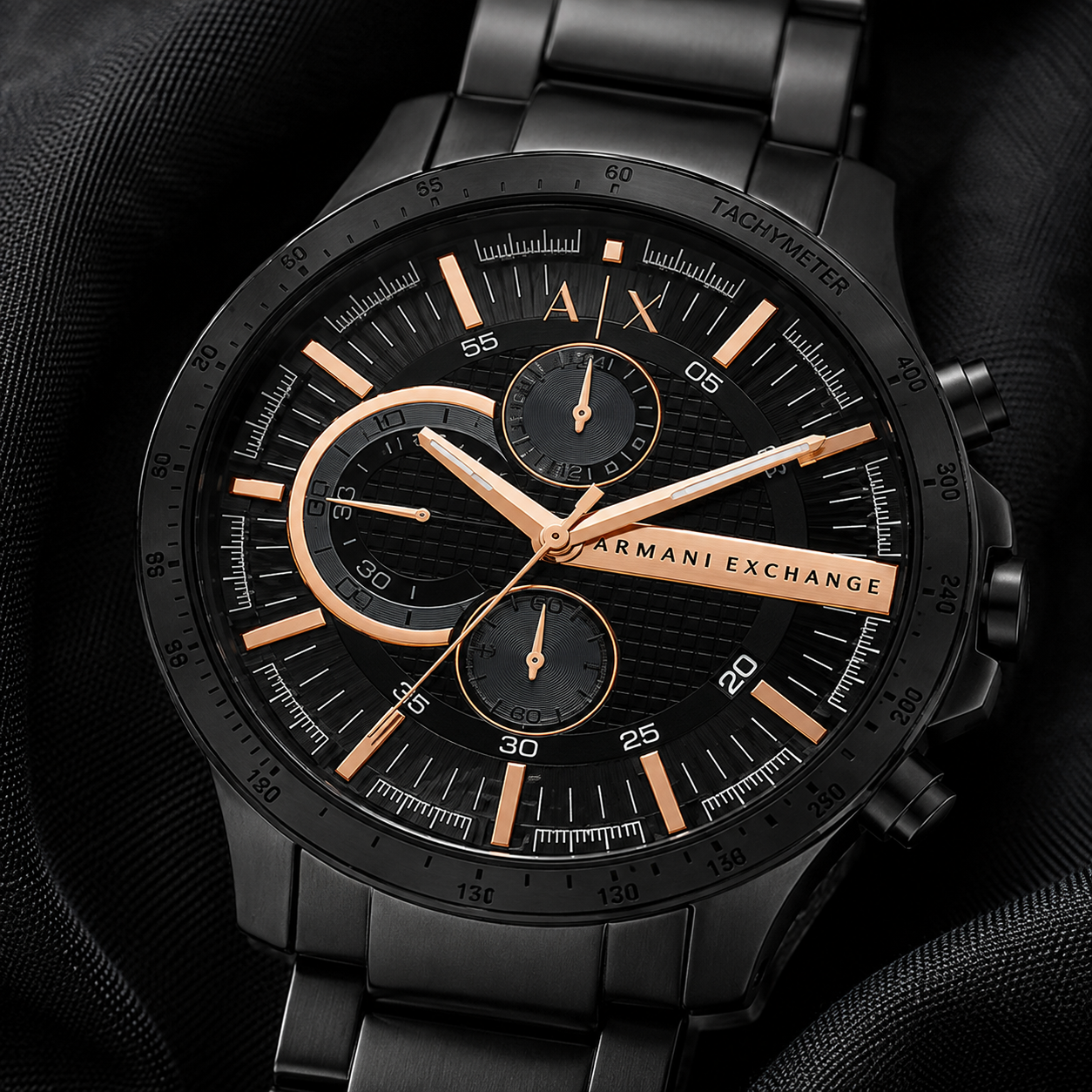 Armani Exchange AX2429 chronograph dial macro detail