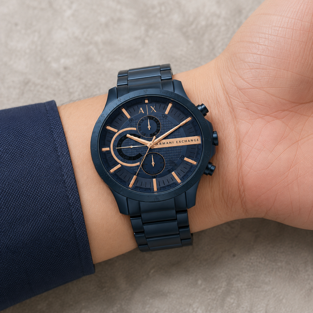 Armani Exchange AX2430 men's chronograph on inner wrist