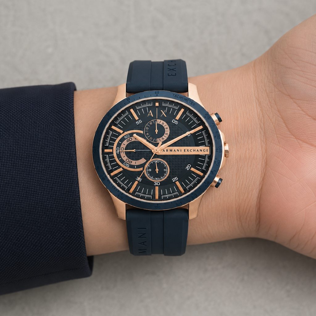 Armani Exchange AX2440 men's chronograph on inner wrist