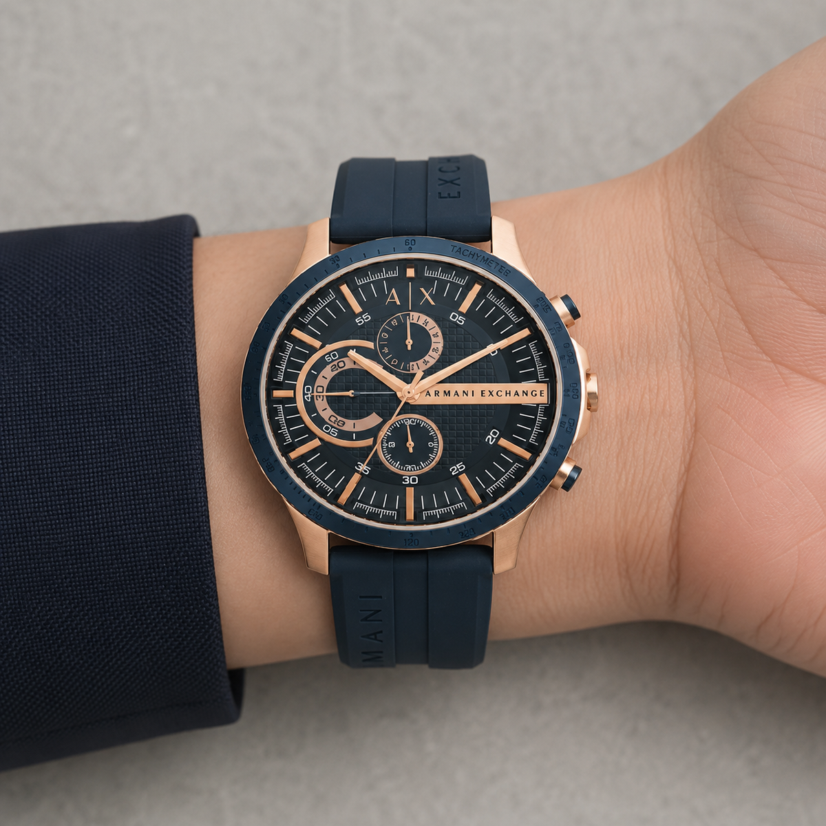 Armani Exchange AX2440 men's chronograph on inner wrist