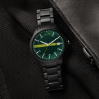 Armani Exchange AX2450 men's black and green watch lifestyle view