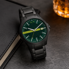 Armani Exchange AX2450 men's black and green watch desk setting