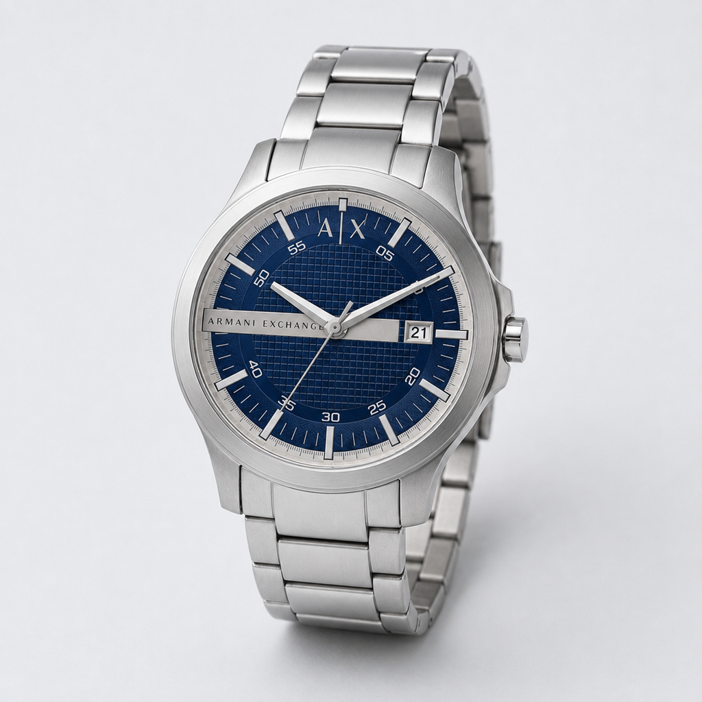 Armani Exchange AX2451 men's silver and navy watch product view