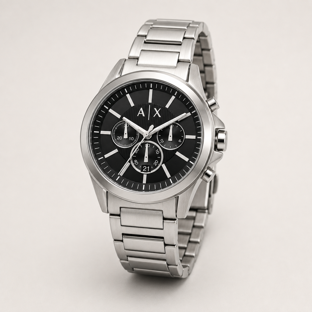 Armani Exchange AX2600 men's silver and black chronograph product view