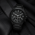 Armani Exchange AX2601 men's black chronograph lifestyle view