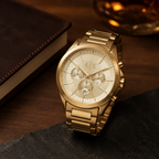 Armani Exchange AX2602 men's gold chronograph desk setting