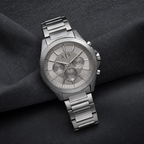 Armani Exchange AX2603 men's silver chronograph lifestyle view