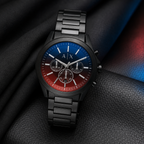 Armani Exchange AX2615 men's black blue red chronograph lifestyle view