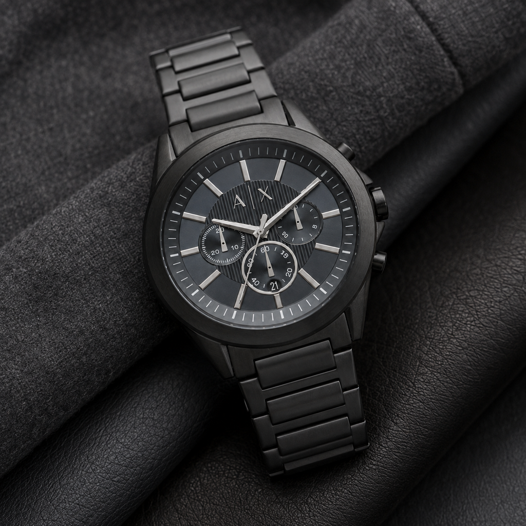 Armani Exchange AX2639 men's black gray chronograph lifestyle view