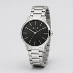 Armani Exchange AX2700 men's silver black minimalist product view
