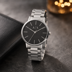 Armani Exchange AX2700 men's silver black minimalist desk setting