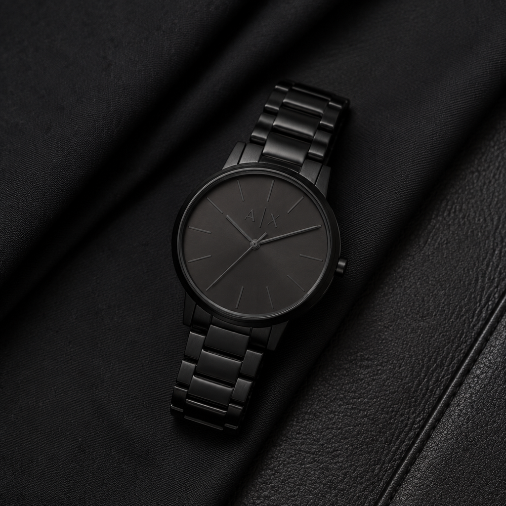 Armani Exchange AX2701 men's all black minimalist lifestyle view