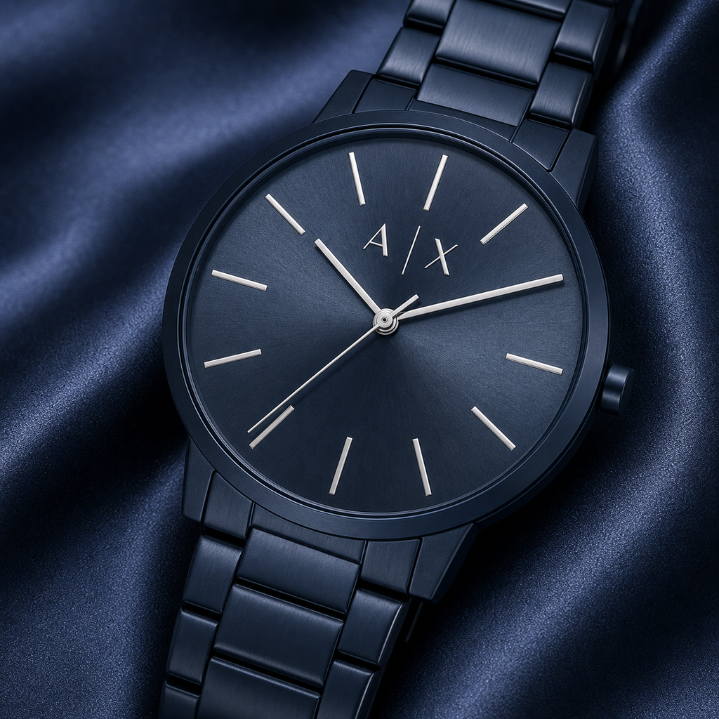 Armani Exchange AX2702 navy watch macro