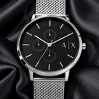 Armani Exchange AX2714 silver mesh watch macro