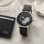 AX5536 women's black multifunction watch lifestyle view
