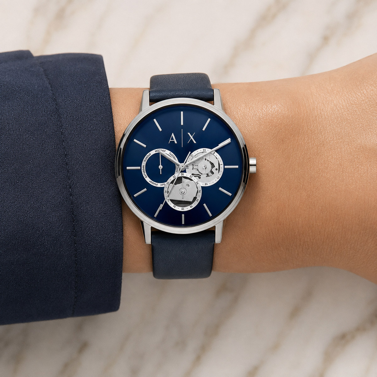 Armani Exchange AX5537 women's watch on inner wrist