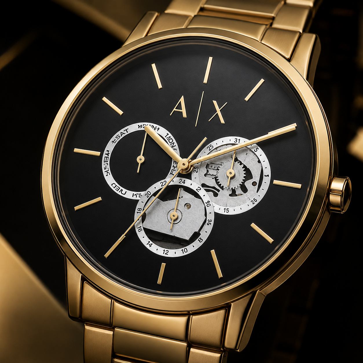 Armani Exchange AX5548 women's watch macro close-up
