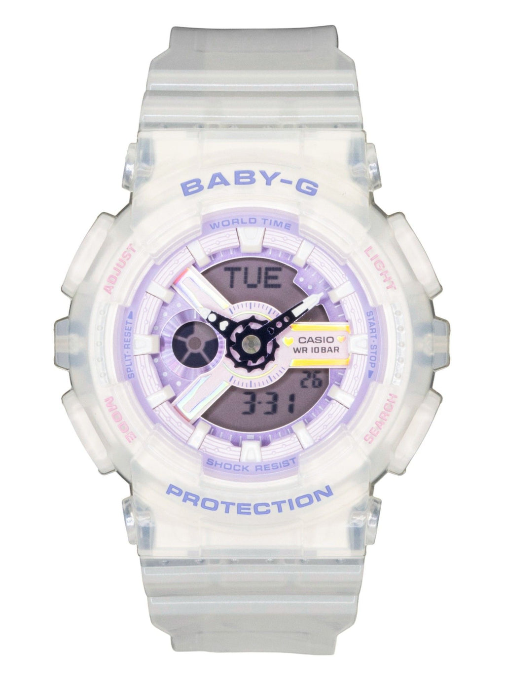Casio Baby-G Analog Digital Resin Strap Purple Dial Quartz BA-110PS-7A 100M Women's Watch