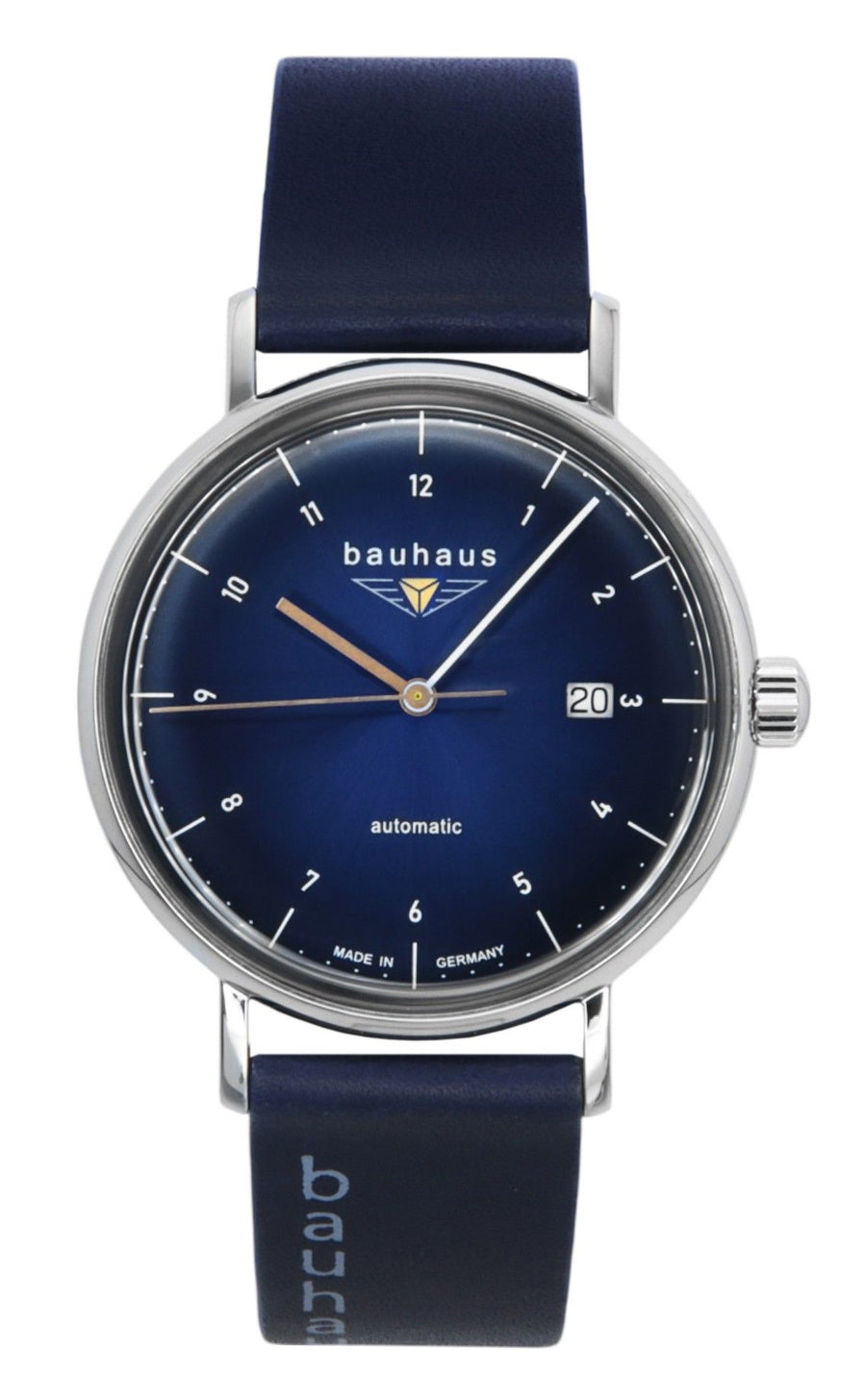 Bauhaus Lederarmband Dunkelblaues Zifferblatt Automatik 21523 Herrenuhr