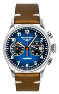 Bauhaus Aviation Tornado chronograph Leather Strap Blue Dial Quartz 27723 Men's Watch
