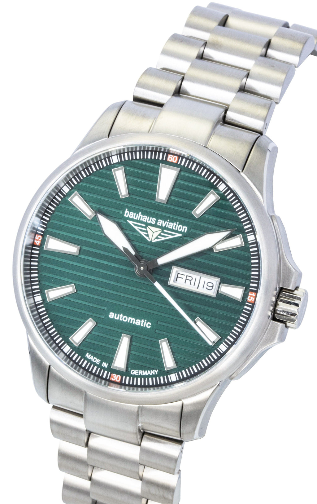 Bauhaus Aviation Titanium Green Dial Automatic 2862M4 100M Men's Watch