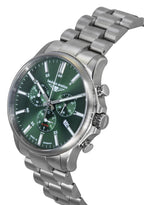 Bauhaus Aviation Chronograph Titanium Green Dial Quartz 2880M4 100M Men's Watch