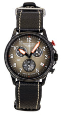Bauhaus Aviation Chronograph Leather Strap Brown Dial Quartz 28861 100M Men's Watch