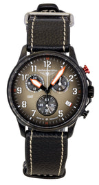 Bauhaus Aviation Chronograph Lederarmband Braunes Zifferblatt Quarz 28861 100M Herrenuhr