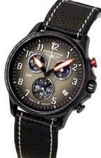 Bauhaus Aviation Chronograph Lederarmband Braunes Zifferblatt Quarz 28861 100M Herrenuhr