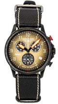 Bauhaus Aviation Flyback Chronograph Leather Strap Brown Dial Quartz 28885 100M Men's Watch