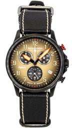 Bauhaus Aviation Flyback Chronograph Leather Strap Brown Dial Quartz 28885 100M Men's Watch